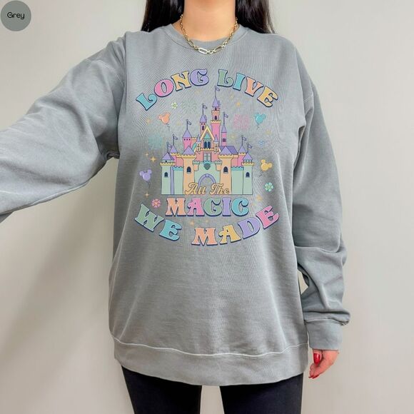Disney Parks Castle Pastel Rainbow Magic We Made Sweatshirt - Picture 8 of 14